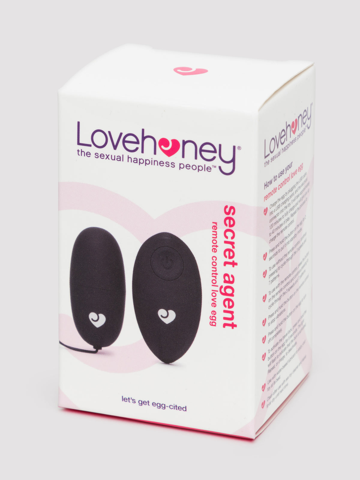 Lovehoney Secret Agent Rechargeable Remote Control Love Egg, Black | Black