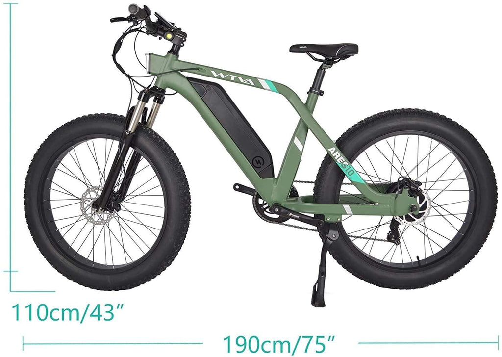 WTVA Adult Electric Bicycle 26“ Fat Tire Bike 750W 48V/13AH Battery EBike Moped Snow Beach Mountain Ebike Throttle &amp; Pedal Assist