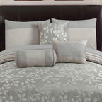 Riverbrook Home 7 Piece Comforter Set, Queen, Silver, Selvy, Polyfill
