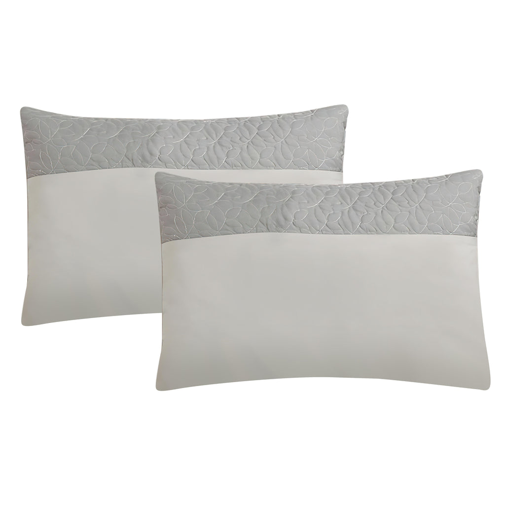 Riverbrook Home 7 Piece Comforter Set, Queen, Silver, Selvy, Polyfill