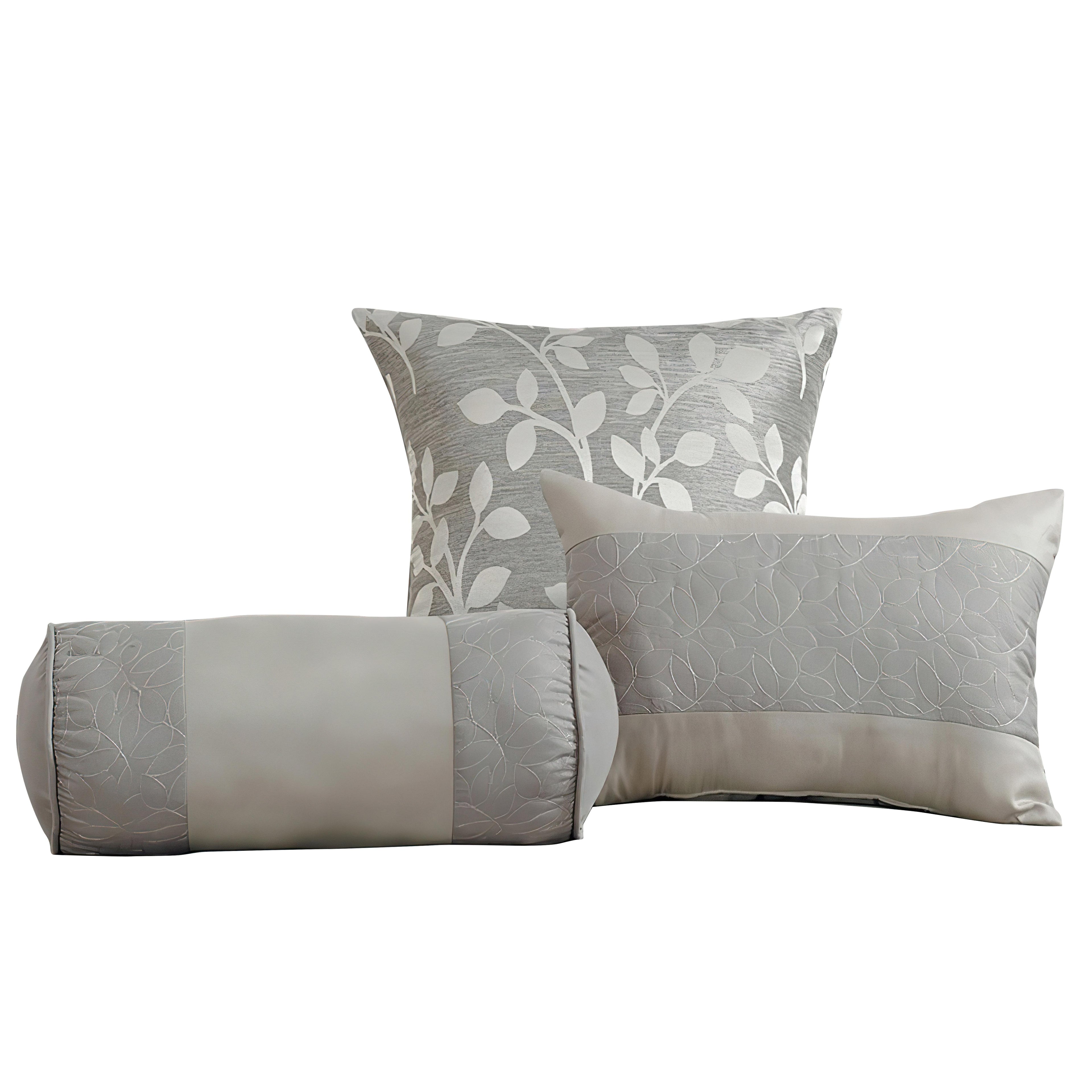 Riverbrook Home 7 Piece Comforter Set, Queen, Silver, Selvy, Polyfill