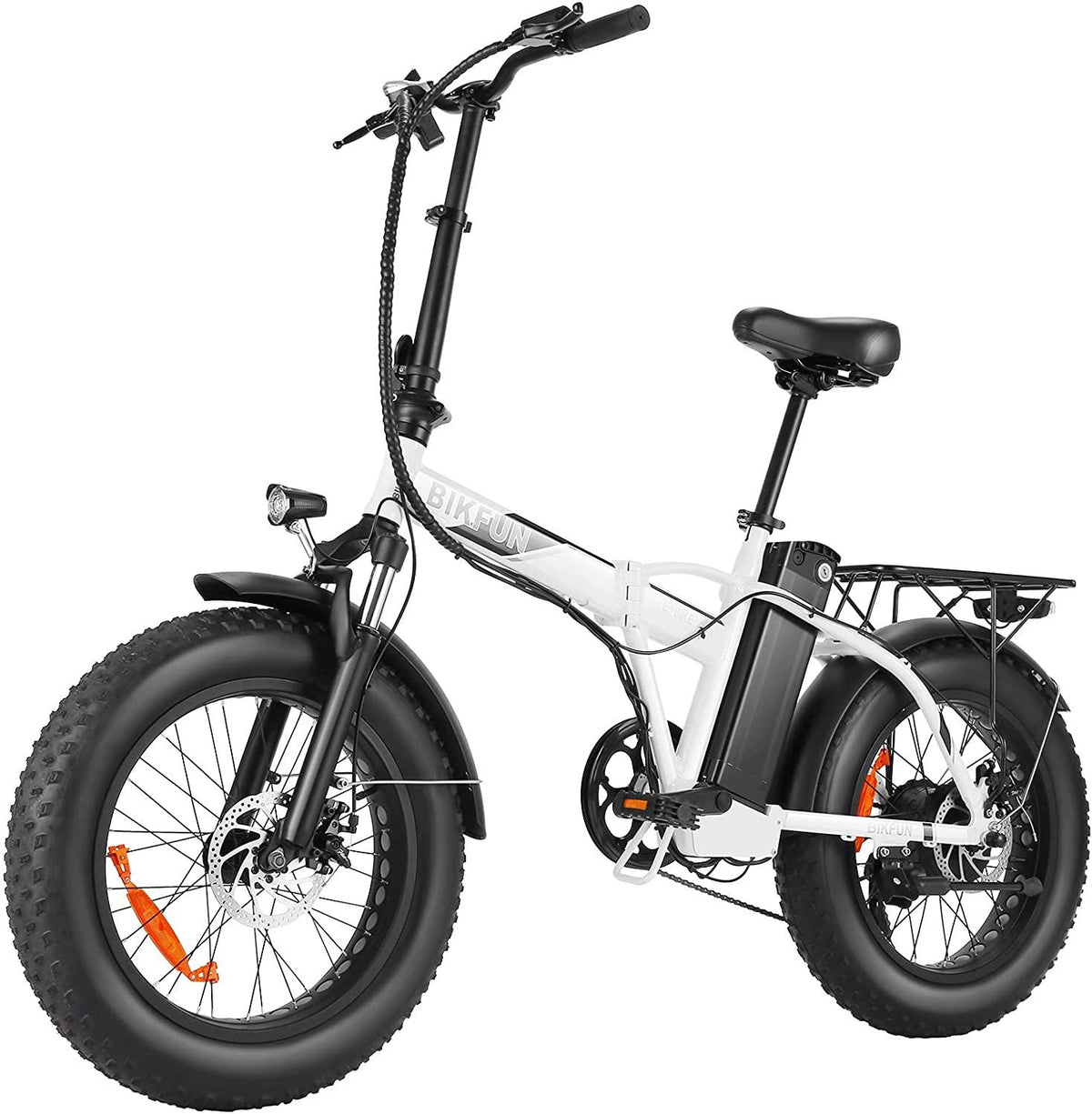 BIKFUN 20" 4.0 Fat Tire Electric Bikes for Adults, 20 inch 48V 500 Watt Folding Electric Bicycles Ebike 12.5Ah 600Wh Battery LCD Display, Electric Dirt Bike Beach Cuiser Snow Bike