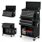 8-Drawer Rolling Tool Chest w/Lock, Tool StoraCabinet w/Wheels, Detachable Top, Drawers & Drawer Liners, Tool Organizer Box for Garage, Warehouse & Repair Shop