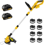 20V Electric Weed Wacker Edger Lawn Tool, Battery Powered Weed Eater 12" Cordless String Trimmer, Trimmer Lawn Lightweight Yard Tool for Garden Grass Lawn Mower Cutter with 2 2.0Ah Battery and Charger
