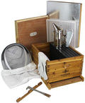 hoover hives 10 frame langstroth beehive dipped in 100% beeswax starter kit (1 deep box &amp; accessories)