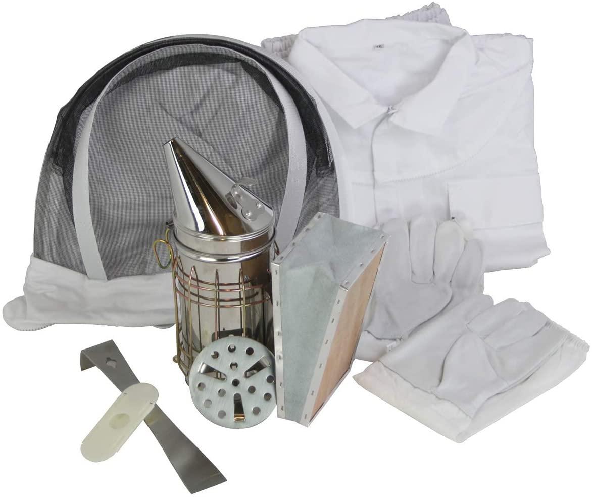 hoover hives 10 frame langstroth beehive dipped in 100% beeswax starter kit (1 deep box &amp; accessories)