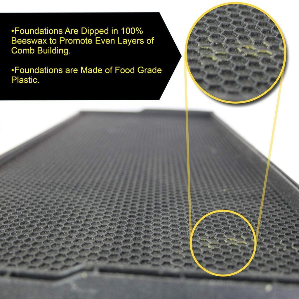 hoover hives 10 frame langstroth beehive dipped in 100% beeswax starter kit (1 deep box &amp; accessories)
