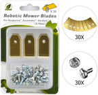 Replacement Robotic Mower Blades (ium Coating) for  Automower, Robot Mower, Compatible with Segway  Robotic Mower, Pack of 30