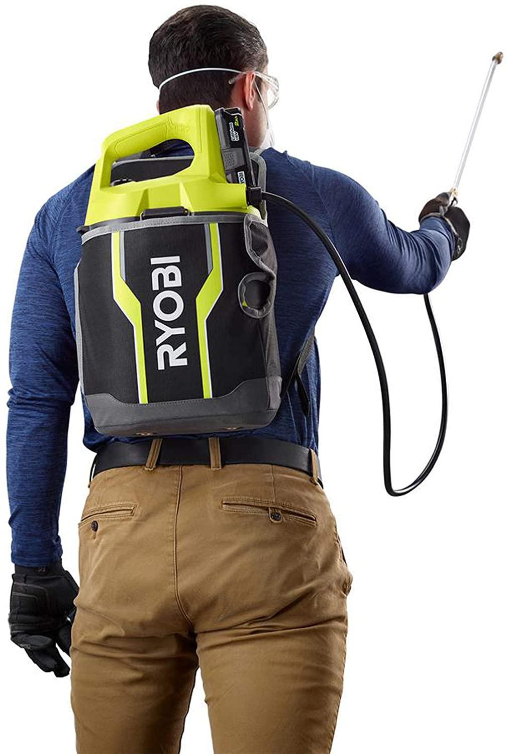 ryobi chemical sprayer kit 18-volt lithium-ion cordless adjustable nozzle 2 gal