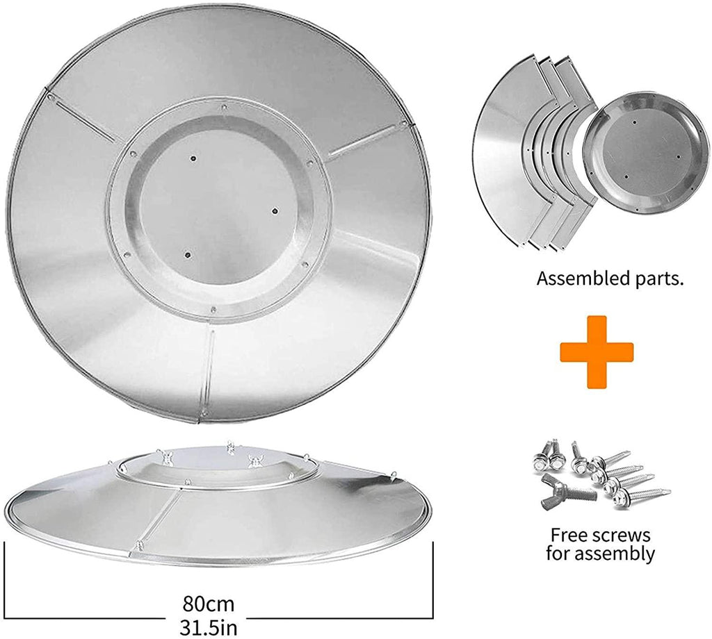 -Directional Heat Reflector Outdoor Gas Heat Shield Accessories Aluminum Deck Home Garden Heer Heat Insulation Directional Reflection Heat Cover