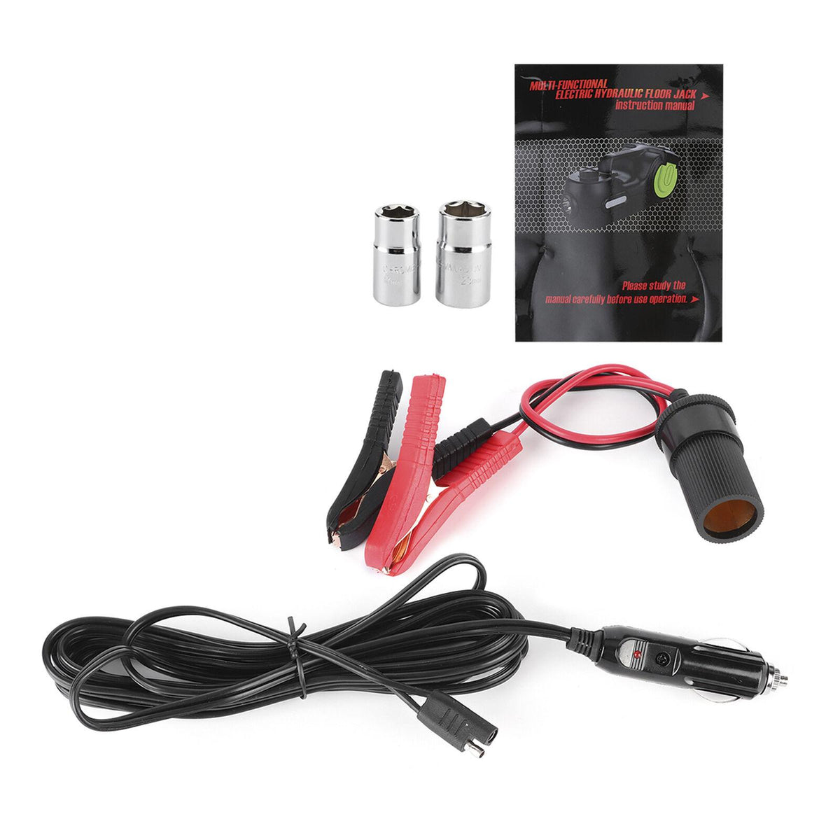 5 Ton Electric Hydraulic Floor Jack 17.7in Lift Impact Wrench Kit 12V DC