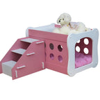 RUNWEI Villa Duplex Kennel Pet Double Room Pet Staircase Toy Pet Stairs