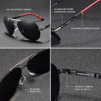 Aluminum Magnesium Men's Polarized Coating Mirror Sunglasses