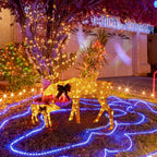 VEIKOUS Lighted Moose Family Outdoor Christmas Decoration for Yard with Stakes and Zip Ties, Gold