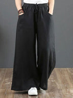 Literary Cotton And Linen Loose Wide-Leg Pants