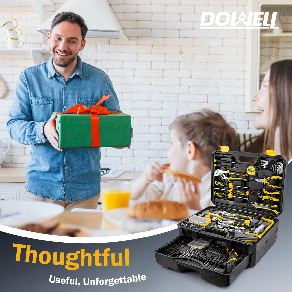 223-Piece Power Drill Tool Set, 12V Cordless Drill Driver Kit with Drawer Toolbox, Socket & Bit Set, Hex Keys, Wrench for Home Renovation, DIY Projects & GaraUse