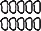 Fusion Climb Vapor Aluminum Bent Gate Modified D Carabiner 10-Pack , Black