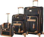 er Luggage Collection- 3 Piece Softside Expandable Lightweight Spinner Suitcases- Travel Set includes Under Seat Bag, 20-Inch Carry on &amp; 28-Inch Checked Suitcase (Harlo Black)