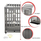 SMONTER Heavy Duty Dog Crate Strong Metal Pet Kennel Playpen with Two Prevent Escape Lock, LarDogs Cawith Wheels