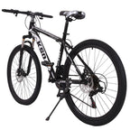 Abcnature 26" Men's Mountain Bike Adult Road Offroad City Bike 21-Speed Aluminum Full Suspension Bicycle Black
