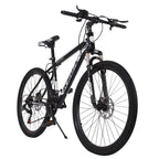 Abcnature 26" Men's Mountain Bike Adult Road Offroad City Bike 21-Speed Aluminum Full Suspension Bicycle Black