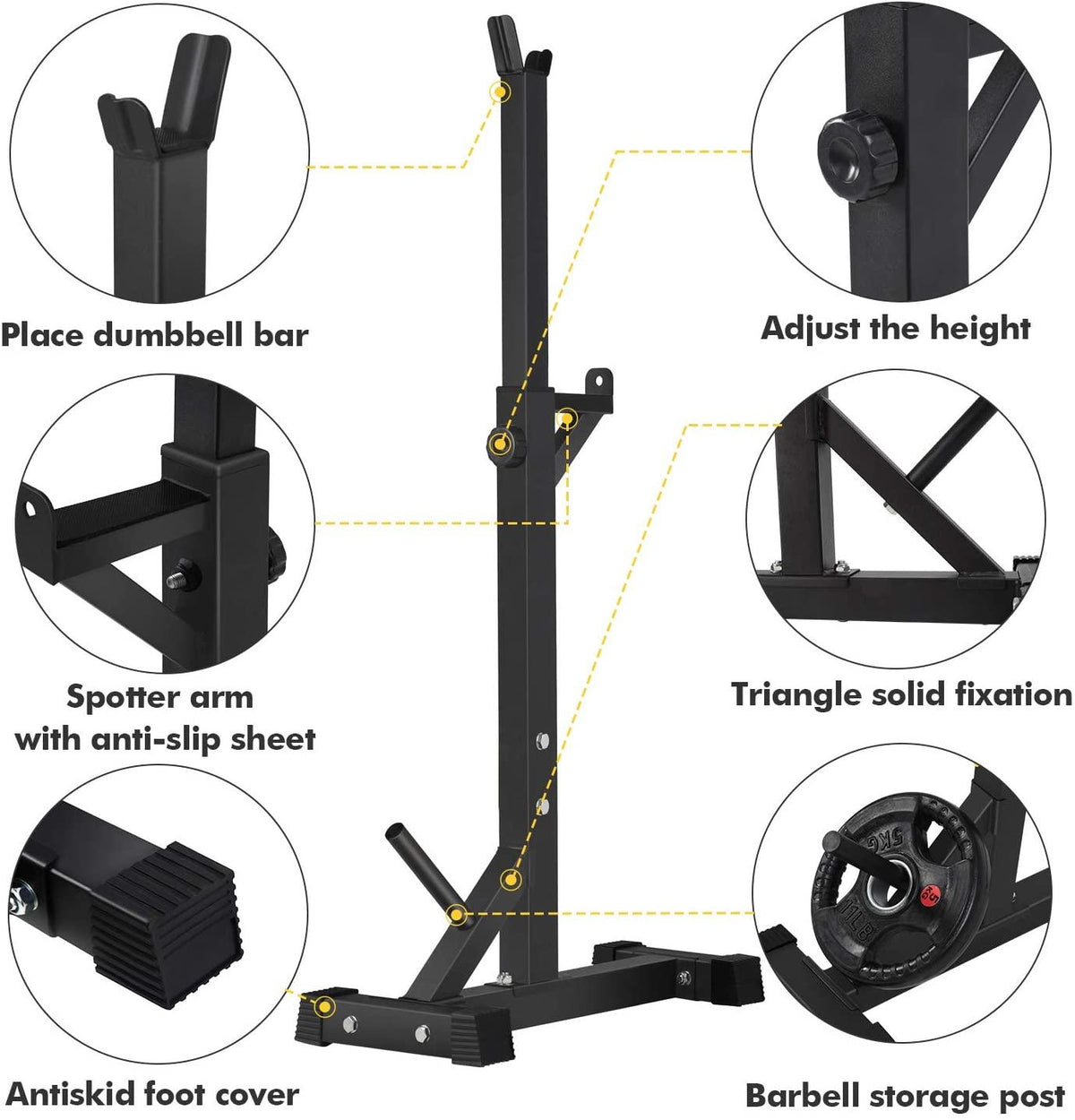 Squat Rack Stand,Barbell Rack,Bench Press Rack Stand Home Gym Adjustable Weight Rack 550Lbs