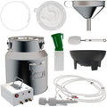 clarexa goat milking machine 14l, electric vacuum pulsation pump milker, 2 in 1 goat &amp; sheep milker, with 14l food grade stainless steel cannister, overflow auto-stop