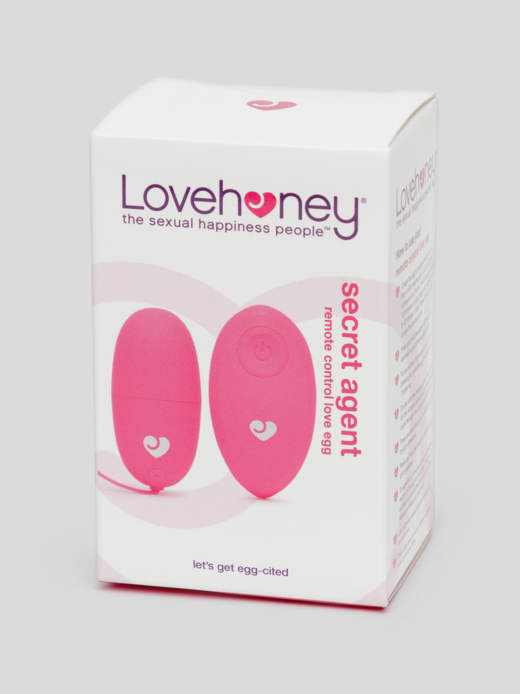 Lovehoney Secret Agent Rechargeable Remote Control Love Egg, Pink | Pink