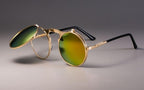 Steampunk Round Metal Double Metal Sunglasses