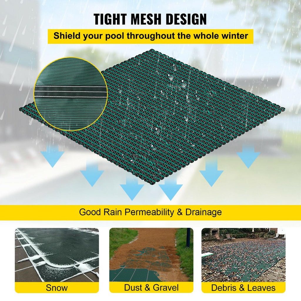 vevor swimming pool safety cover inground 18x38ft rectangle fitting16x36ft pool