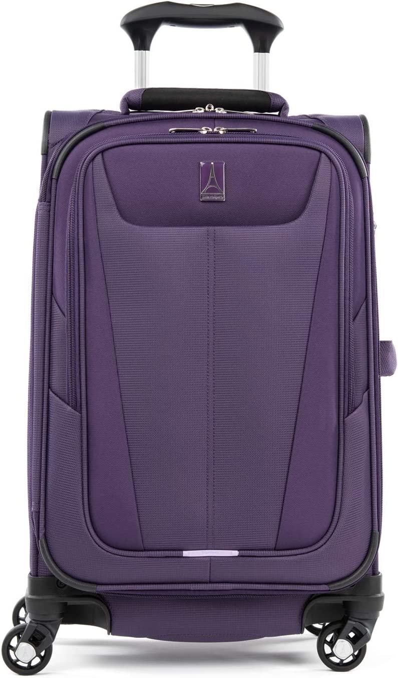 Maxlite 5 Softside Expandable Luggage with 4 Spinner Wheels, Lightweight Suitcase, Men and Women, Imperial Purple, Carry-On 21-Inch