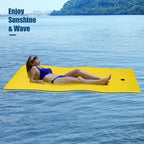 Costway 3-Layer Tear-proof Water Mat Floating Pad Island Water Sports Relaxing Yellow