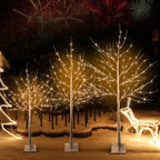 4/5/6 Feet Pre-Lit Christmas Tree with Lights, SEGMART 3 Piece LED Birch Christmas Tree, Lighted Tree and Branches Christmas Ornament for Festival, Wedding, Party, Indoor Outdoor Home Decoration, L377