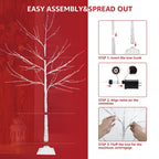 4/5/6 Feet Pre-Lit Christmas Tree with Lights, SEGMART 3 Piece LED Birch Christmas Tree, Lighted Tree and Branches Christmas Ornament for Festival, Wedding, Party, Indoor Outdoor Home Decoration, L377