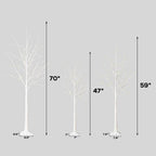 4/5/6 Feet Pre-Lit Christmas Tree with Lights, SEGMART 3 Piece LED Birch Christmas Tree, Lighted Tree and Branches Christmas Ornament for Festival, Wedding, Party, Indoor Outdoor Home Decoration, L377