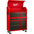 Heavy-duty, Drawer 16 Tool Chest 46 In. and Rolling Cabinet Set, Red and Black, Personal Valuables StoraDrawer with Separate Lock in Tool Chest