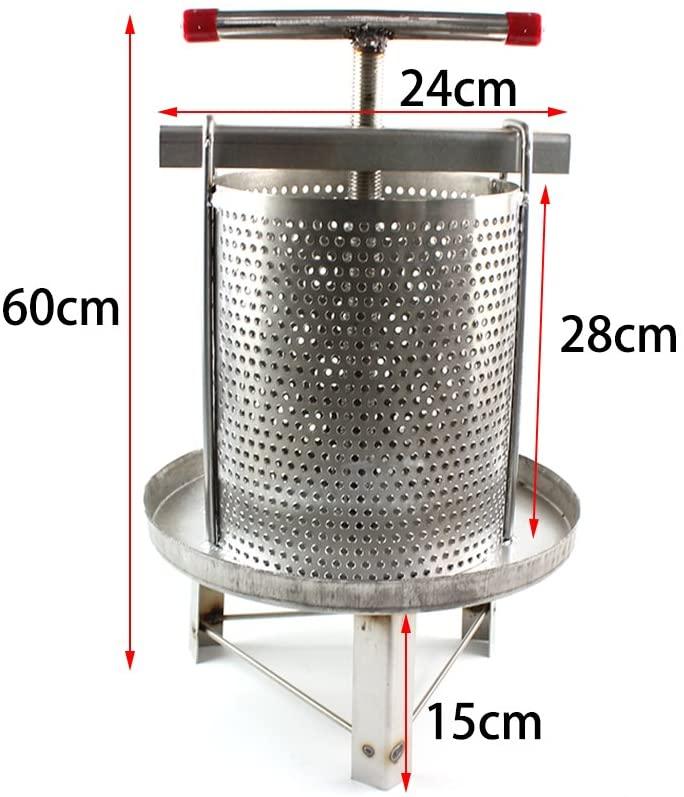 tfcfl universal household manual bee honey press presser wax machine for beekeeping agriculture vertical stripe silver (60cm/23.6'')