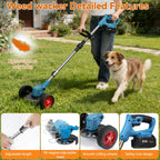 Electric Weed Wacker,Cordless Weed Eater 20000R,Battery Powered, 4-in-1 Brush Cutter with Wheel,Lawn Mower for Grass, 6 inch String Trimmer for Shrubs, Weeds,Weed Trimmer for Garden Yard