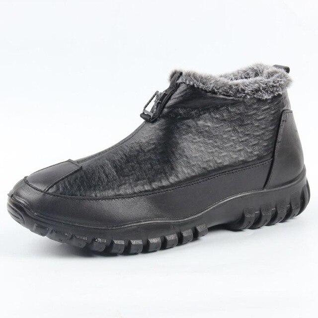 Men Waterproof Plush Warm Lining Comfy Casual Ankle Boots