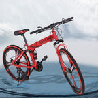 HOMBOM 26in Folding Mountain Bike s 21 Speed Bicycle Full Suspension MTB Bikes