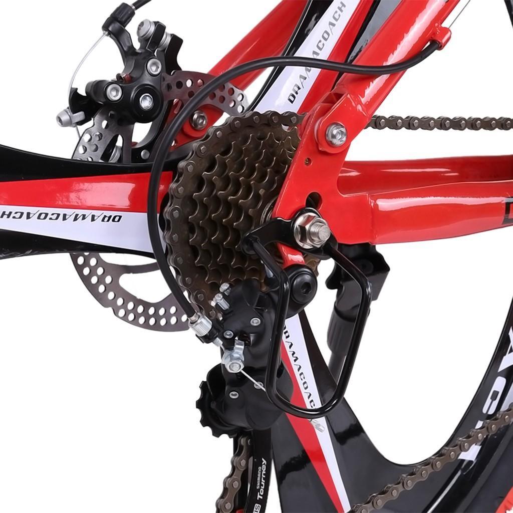 HOMBOM 26in Folding Mountain Bike s 21 Speed Bicycle Full Suspension MTB Bikes