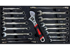 439PCS Tool Set, Mechanic Tool Set for Home, Tool Box Set 4-Tier Socket Wrench Ratchet Plier Nails, Home Tool Set Mechanics Kit with 3 Drawers Organizer for Adults Man Handyman, Red