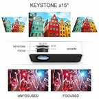 movie projector,smoent 1080p hd projector 7500l home projector video tv white