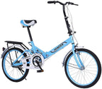 20" Folding Bike, Foldable Commuter Bicycle for Adult Student, Ultra-Light Portable Women's City Mountain Cycling for Outdoor Sports,Pink [US in Stock]