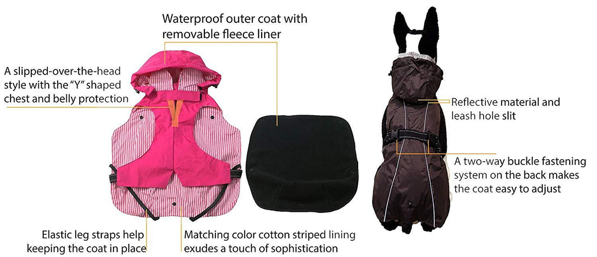 One for Pets All Season Dog Coat with Removable Fce Lining