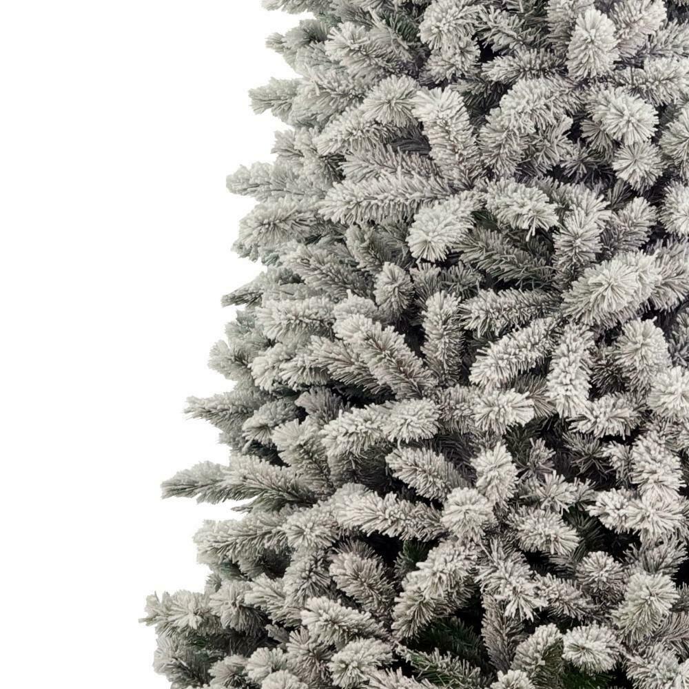 Flocked Christmas Tree California Pine, Unlit (7.5')  Hinged Branches