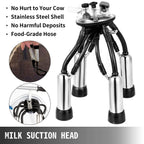happybuy electric milking machine 25l,milker machine 5-8 cows per hour, 0.55kw 1680 rpm milking equipment with 25l 304 stainless steel bucket single cow milking machine bucket milker for cows and goat