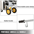 happybuy electric milking machine 25l,milker machine 5-8 cows per hour, 0.55kw 1680 rpm milking equipment with 25l 304 stainless steel bucket single cow milking machine bucket milker for cows and goat