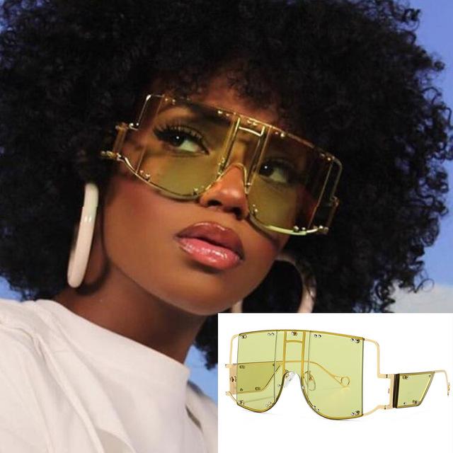 Sunglasses - Ladies Luxury Oversized Rivet Shades