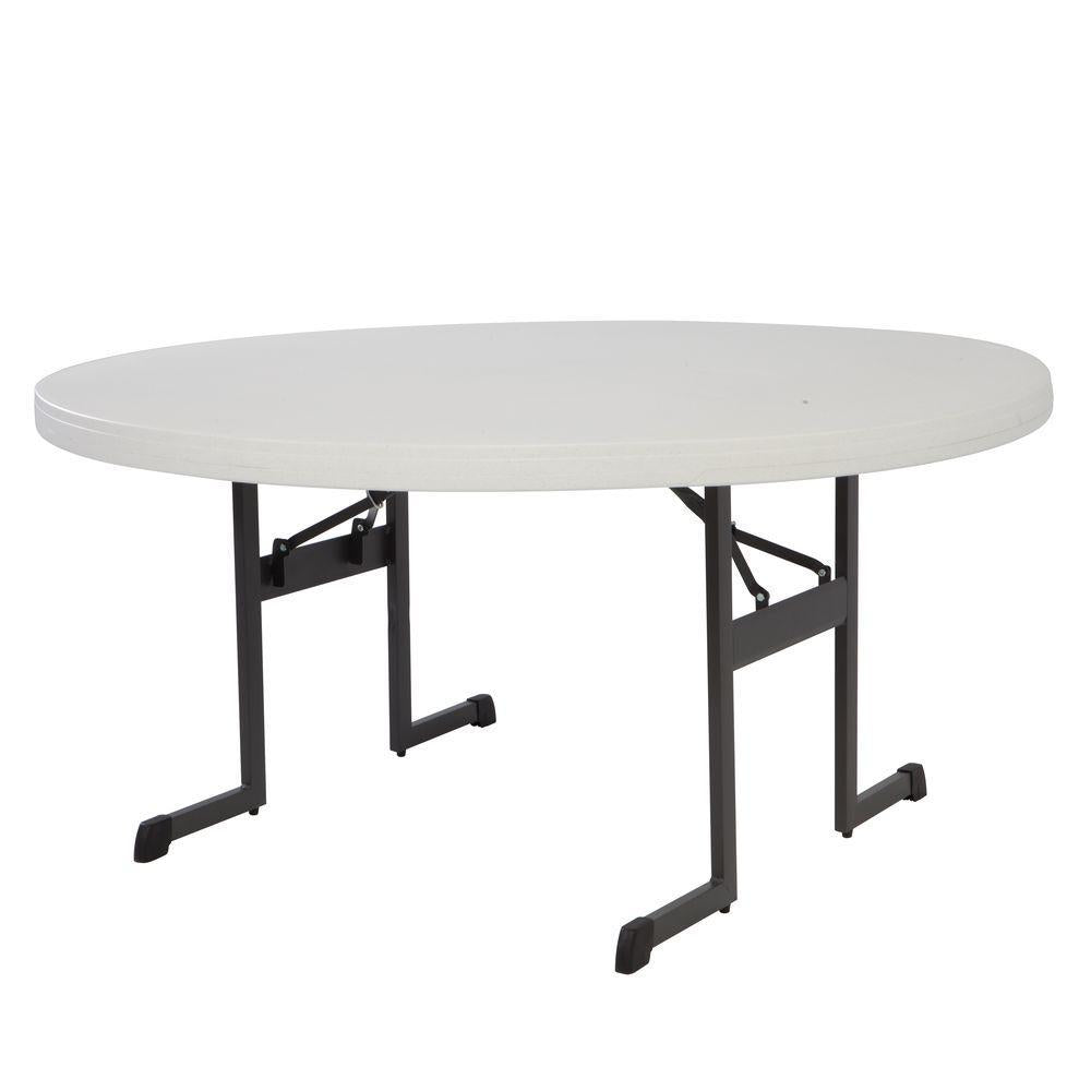 60 in. Putty Plastic Folding Banquet Table